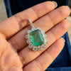 emerald cut green diamond pendant for women