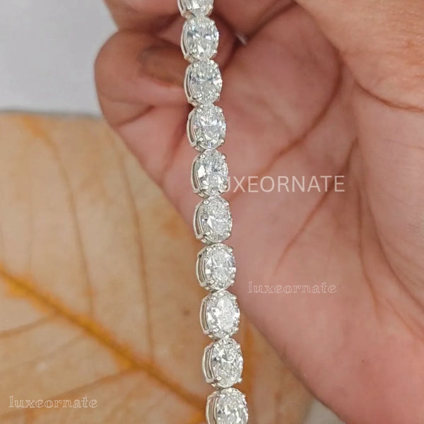 oval cut lab grown diamond tennis bracelet, sustainable ethical lab diamond jewelry