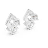Modern kite design round diamond earrings for women