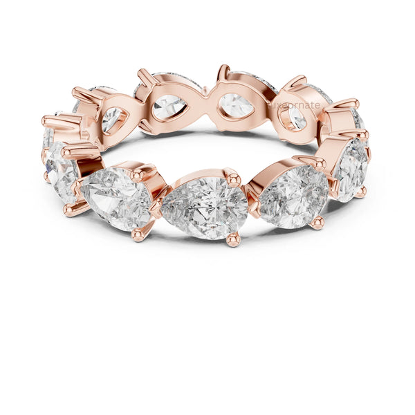 Infinity pear diamond eternity band ring luxury jewelry