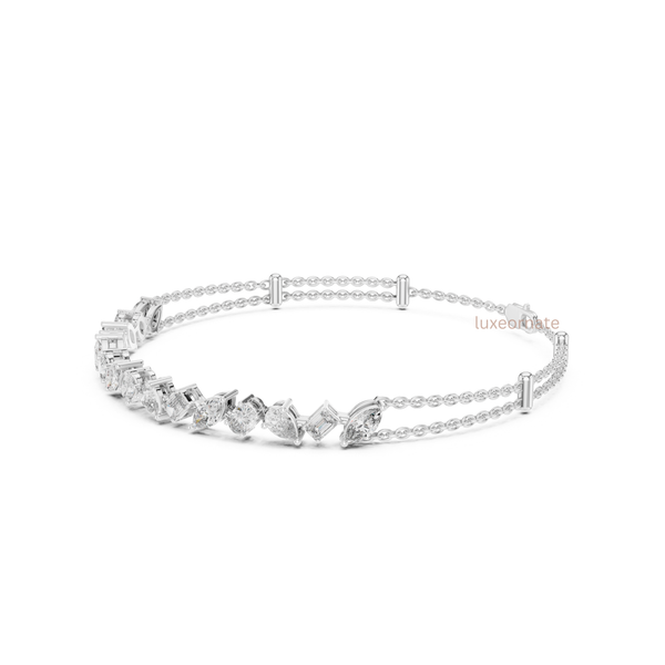 Wedding and anniversary gift lab grown diamond tennis bracelet in white gold