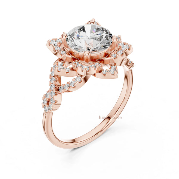 High sparkle halo diamond ring luxury fine jewelry