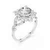 Flower inspired halo diamond ring special occasion jewelry