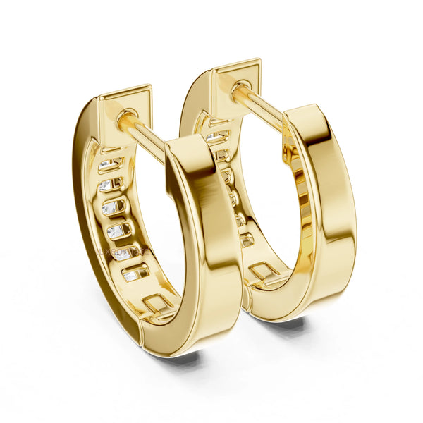 Diamond Huggie Hoop Earrings