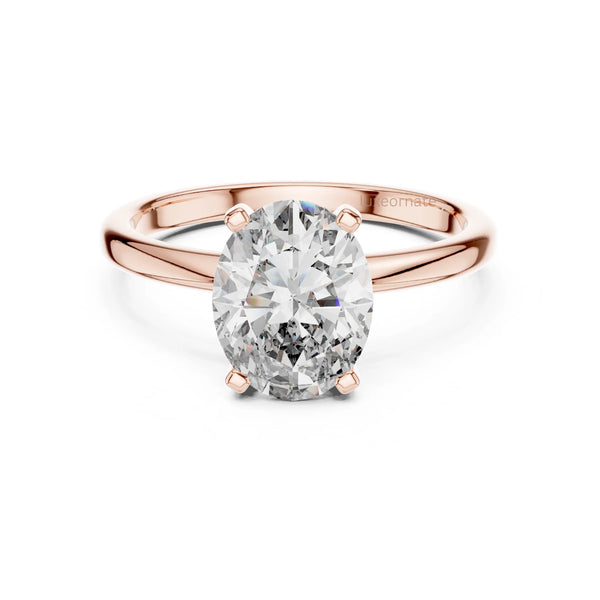 Modern minimalist oval solitaire diamond ring everyday luxury jewelry
