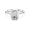 Classic oval cut diamond solitaire ring high polish white gold band