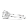 Premium round cut lab diamond solitaire ring with three accent diamonds