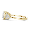 Luxury round lab diamond ring with side stones classic yellow gold setting