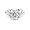 Ethical lab grown round diamond wedding ring with triple side stones