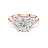 Rose gold round lab diamond gift ring with side stone detailing