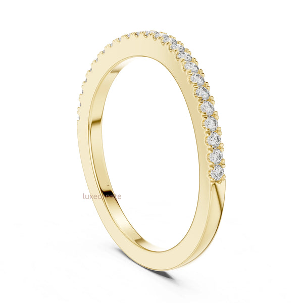 Stackable diamond band ring designed for modern minimalist jewelry lovers