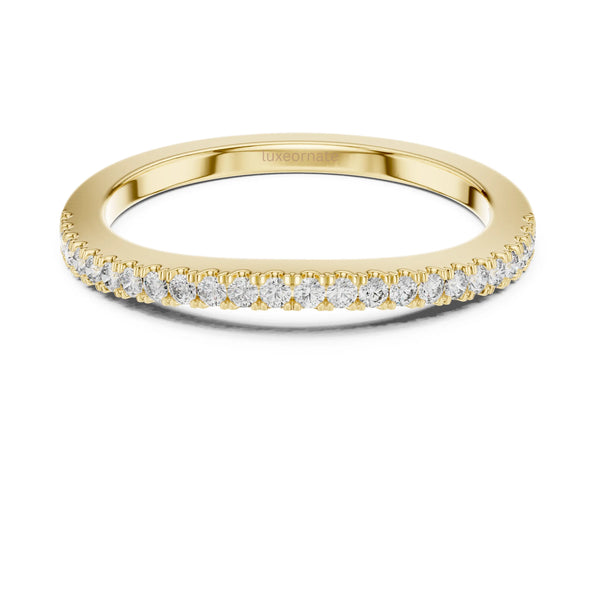 Fine jewelry diamond band ring showcasing timeless design and delicate craftsmanship