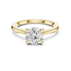 Timeless and classic diamond ring in yellow gold featuring a round brilliant cut diamond in a refined solitaire setting