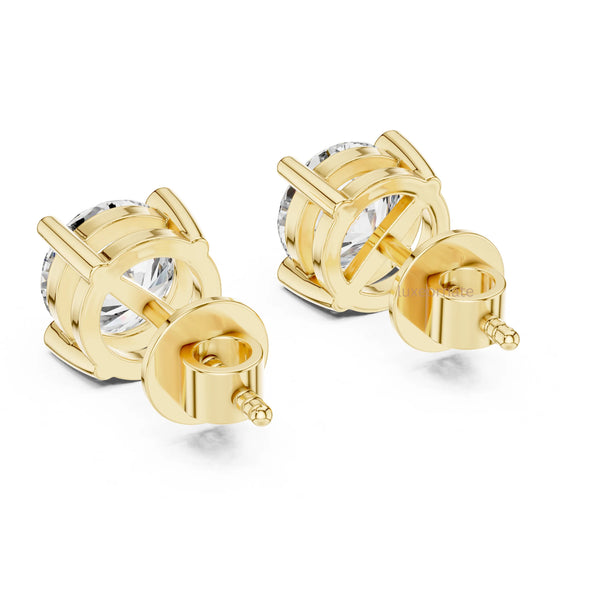 Luxury round cut diamond stud earrings everyday wear jewelry