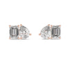 Sustainable lab grown diamond toi et moi stud earrings option
