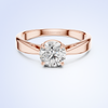 Round cut lab grown diamond solitaire ring in 14K rose gold, luxury wedding ring, engagement ring 