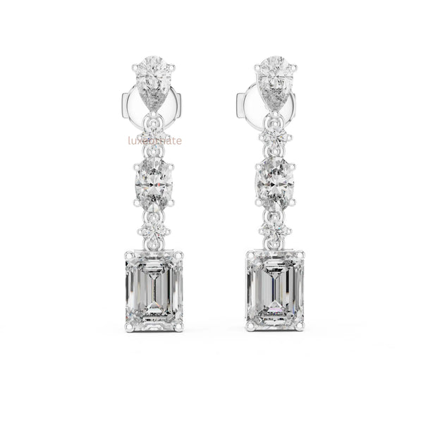 Modern fancy shape diamond earrings luxury fine jewelry