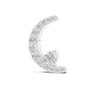 Crescent half moon diamond pendant necklace with round brilliant lab diamonds jewelry 