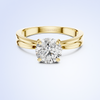 Gold lab grown diamond solitaire ring for women in yellow gold gifting ring