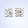 Gold lab diamond stud earrings for women in gold prong setting earrings