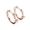 The Corner Edit diamond Bali earrings in rose gold with round brilliant diamond and geometric hoop design