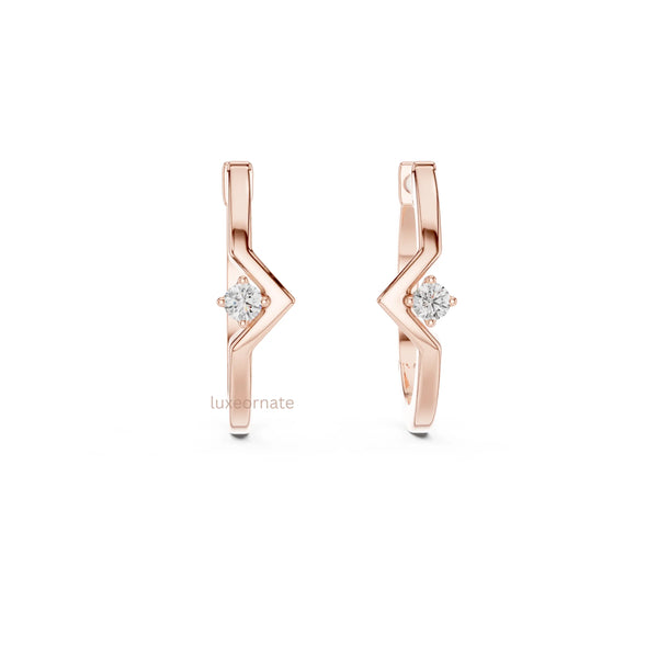 Premium diamond Bali hoop earrings in gold for anniversary and luxury gifting
