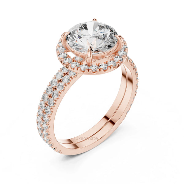 Round Halo Lab Grown Diamond Ring is crafted to shine from every anglePerfect for proposals, weddings & luxury gifting