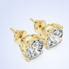Gold lab diamond stud earrings for women in gold prong setting earrings