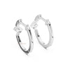 white gold minimalist diamond hoop earrings for office wear and daily styling