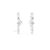 Statement geometric diamond Bali earrings with high polish gold and round diamond