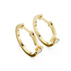 yellow gold diamond Bali hoop earrings featuring round cut diamond minimalist luxury jewelry