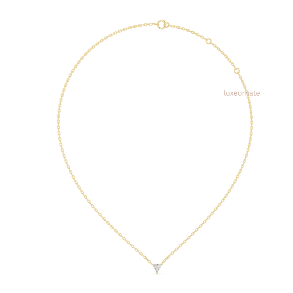 Minimalist trillion Lab grown diamond pendant necklace for women luxury fine jewelry