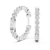 Round Bezel Lab Grown Diamond Hoop Earrings
