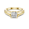 Dulce princess diamond ring in yellow gold with princess cut solitaire