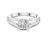 White gold princess cut solitaire diamond ring for engagement