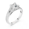 Classic princess diamond ring with modern split shank design