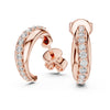 Lightweight diamond half hoop earrings ear hugging style