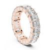 Luxury Emerald cut lab grown diamond full eternity wedding ringin 14K yellow gold