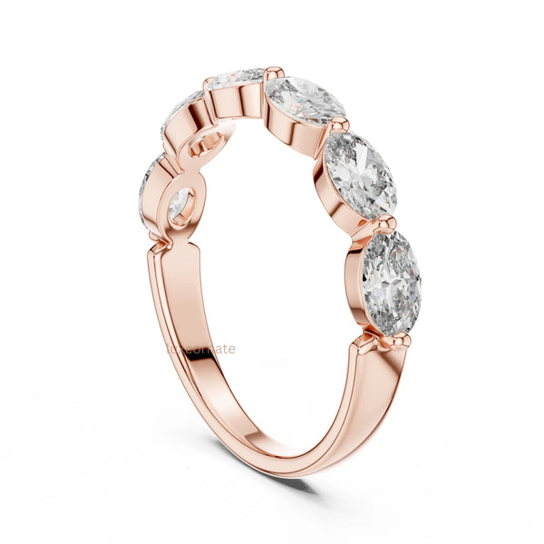 Minimal oval diamond band ring in rose gold designed for daily wear, weddings, anniversaries, and elegant gifting