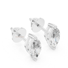 Marquise lab grown diamond stud earrings in white gold