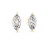 Marquise lab grown diamond stud earrings in yellow gold