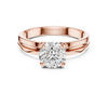 Classic round diamond engagement ring crown prong setting with lab grown diamonds-luxeornate