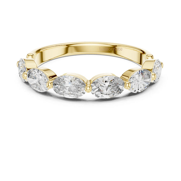 Fine jewelry oval diamond band ring in rose gold ideal for anniversary, promise, or Valentine’s Day gift