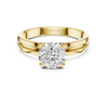 Classic round diamond engagement ring crown prong setting with lab grown diamonds-luxeornate