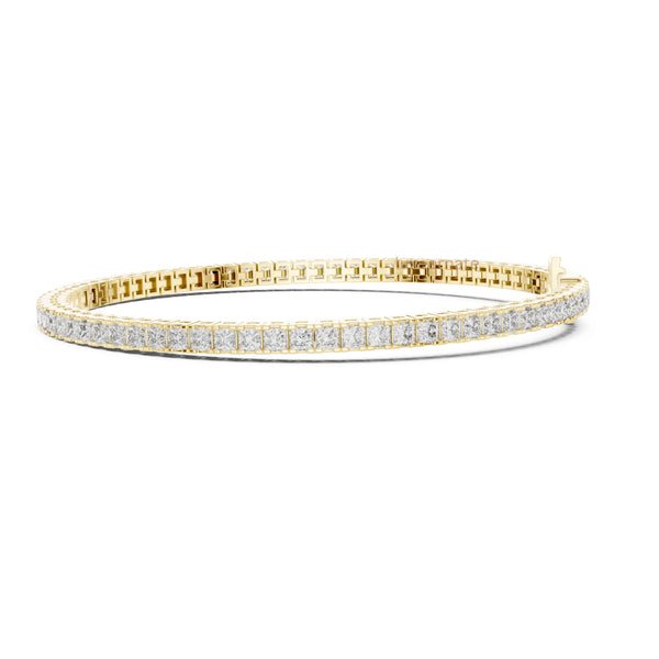 Luxury yellow gold diamond tennis bracelet for women