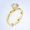 Round cut lab grown diamond solitaire ring in 14K yellow gold classic six prong setting luxury engagement ring by Luxeornate