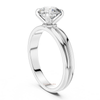 Classic round diamond engagement ring crown prong setting with lab grown diamonds-luxeornate