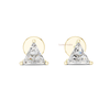 Solid gold triangle/trillion diamond stud earrings push back setting luxury jewelry design 