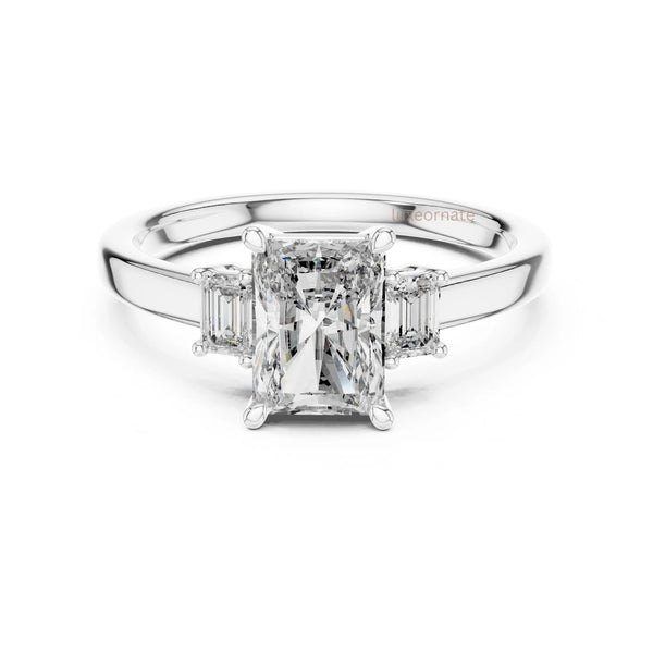 Handcrafted lab grown diamond trilogy valentine proposal ring