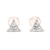 Solid gold triangle/trillion diamond stud earrings push back setting luxury jewelry design 